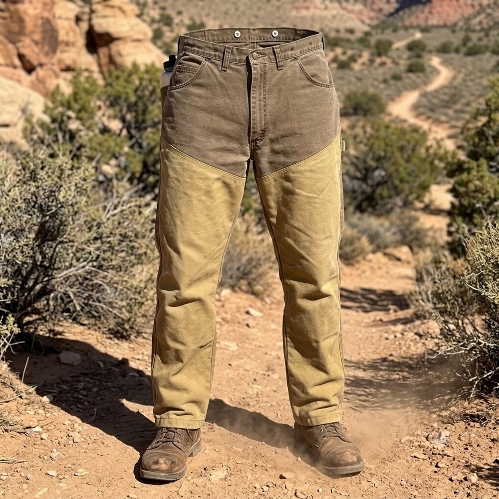 Wrangler Rugged Wear Upland Field Pants Mens 40x32 Brown Nylon Reinforced USA